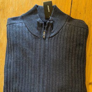 NEW Alfani Cardigan Sweater Zipup Light Blue Large